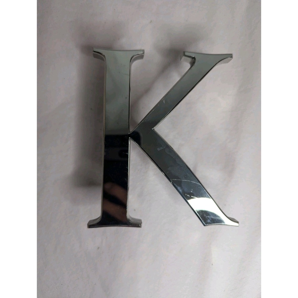 letter K silver Metal sign retail display room Art craft Business‎ initial 5.5"